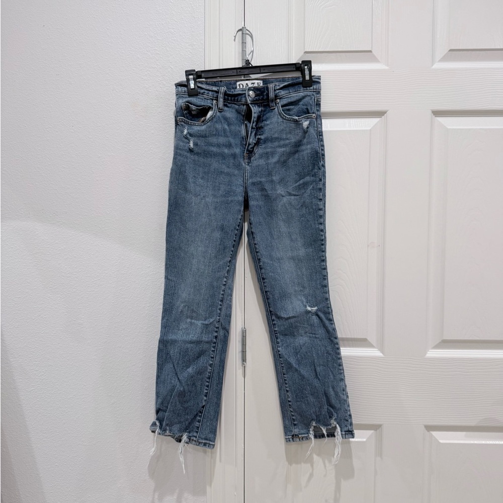 Women's Ankle-Length Frayed Hem Jeans